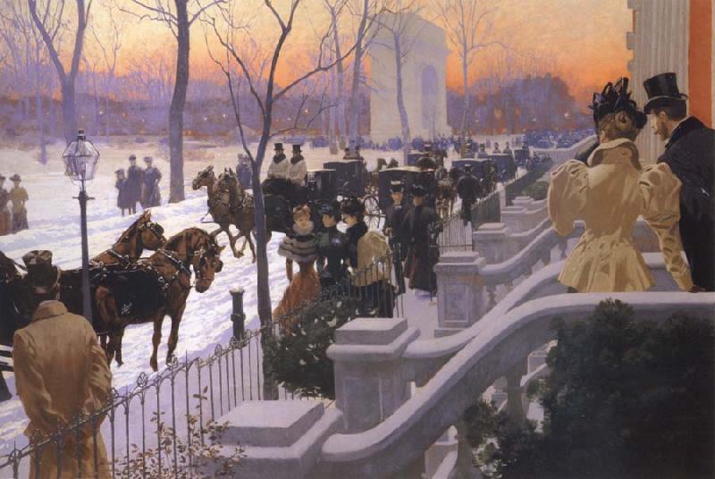 Lungren, Fernand Harvey A Winter Wedding oil painting image